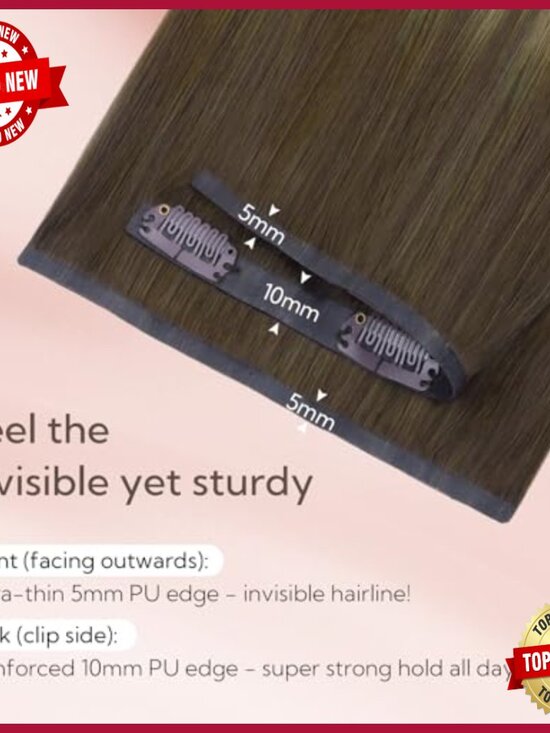 18 Inch Seamless Clip in Human Hair Extensions, 110g Straight Remy Hair
